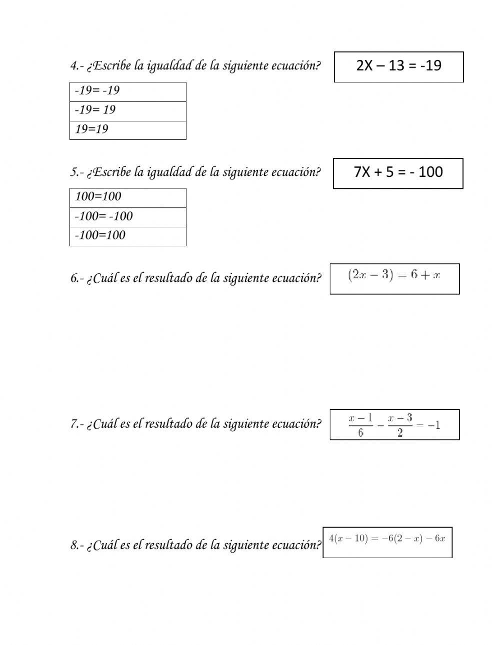 Ecuaciones de primer grado
