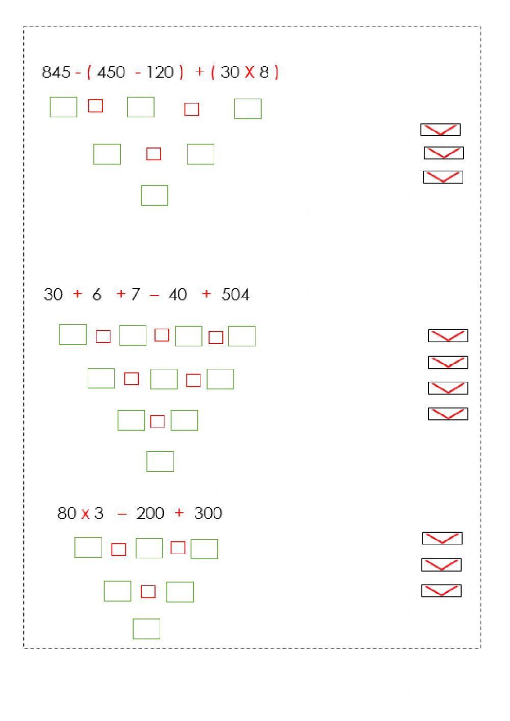 Operaciones combinadas