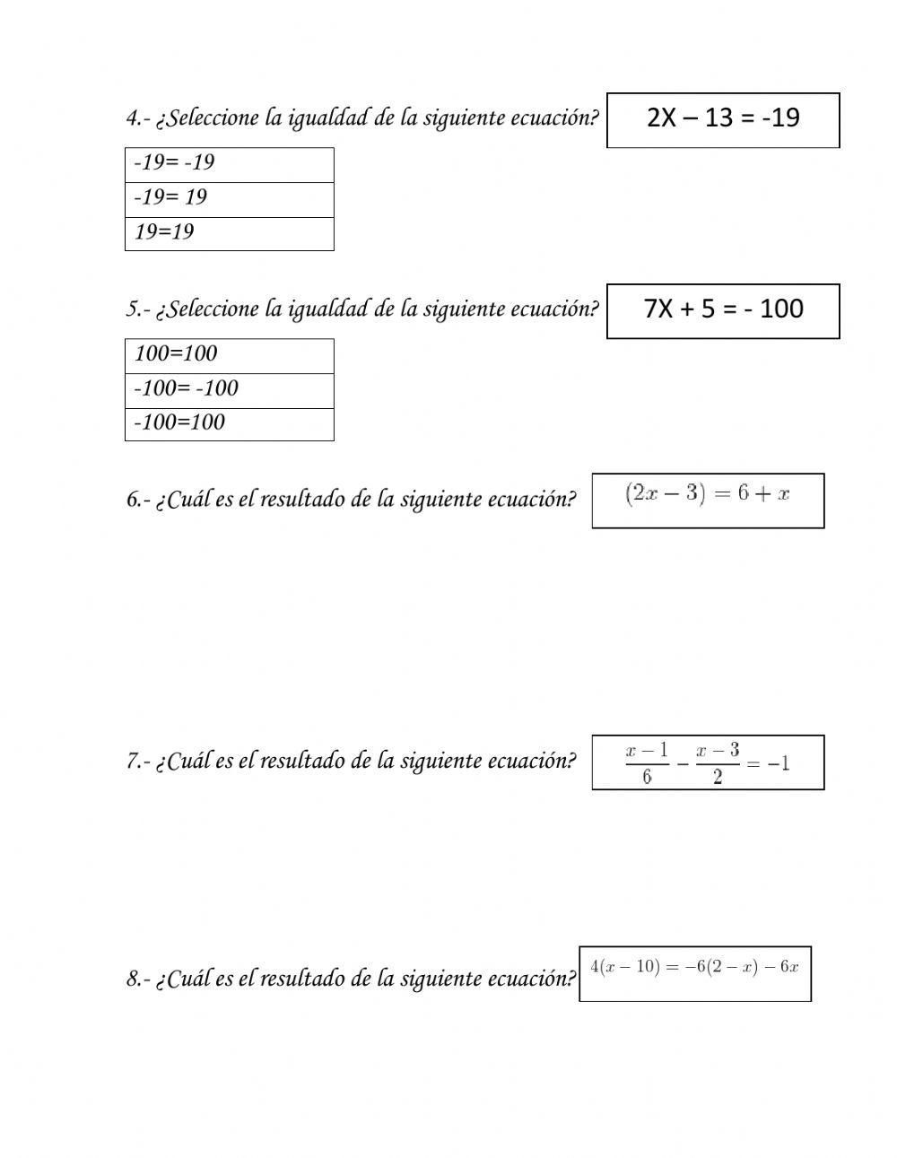 Ecuaciones de primer grado