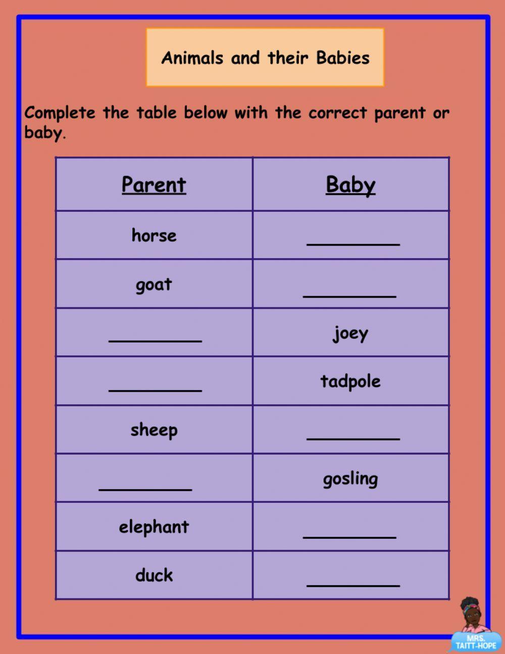 Animals and their Young