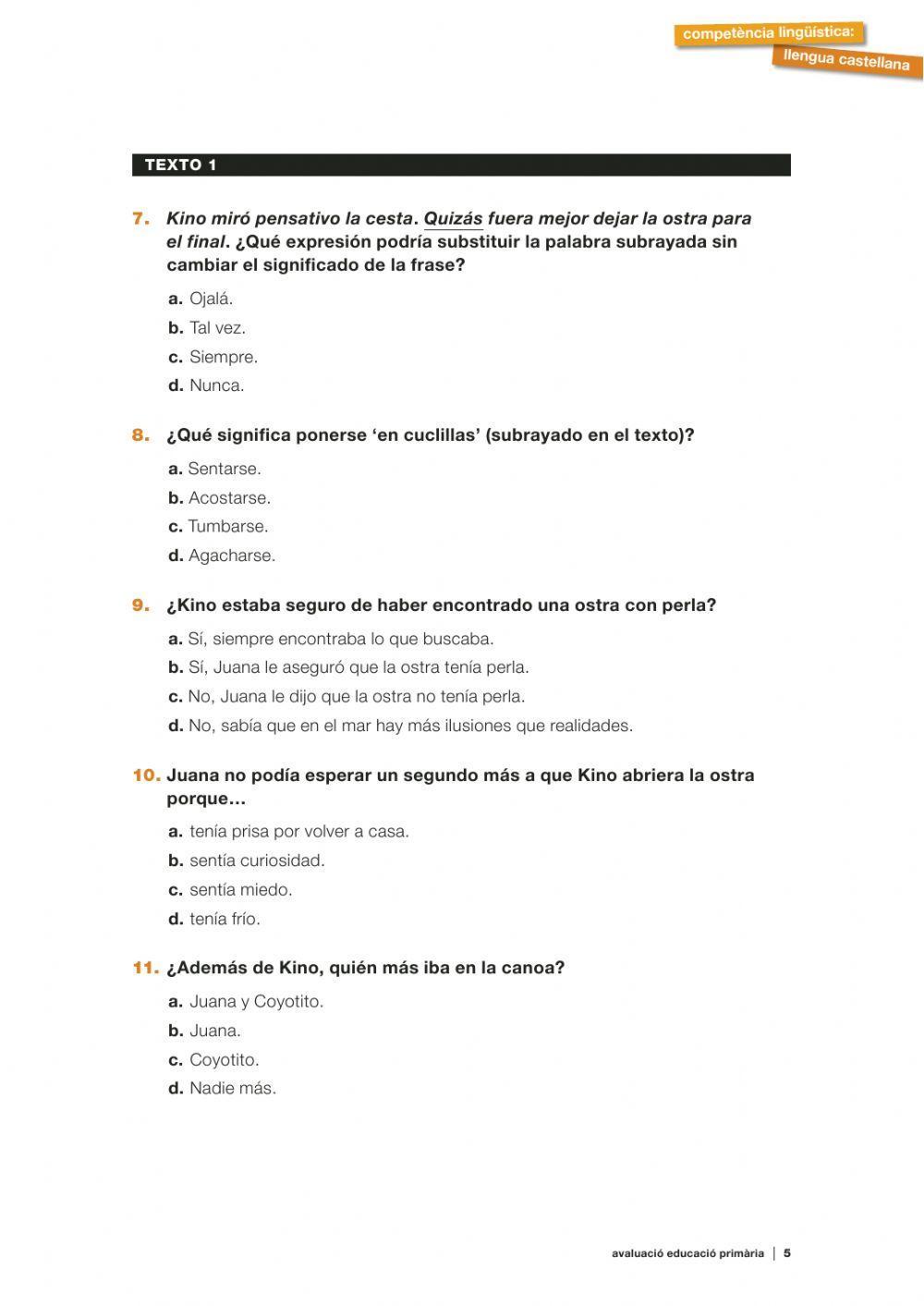 COMPRENSIÓN LECTORA -EL BUSCADOR DE PERLAS-