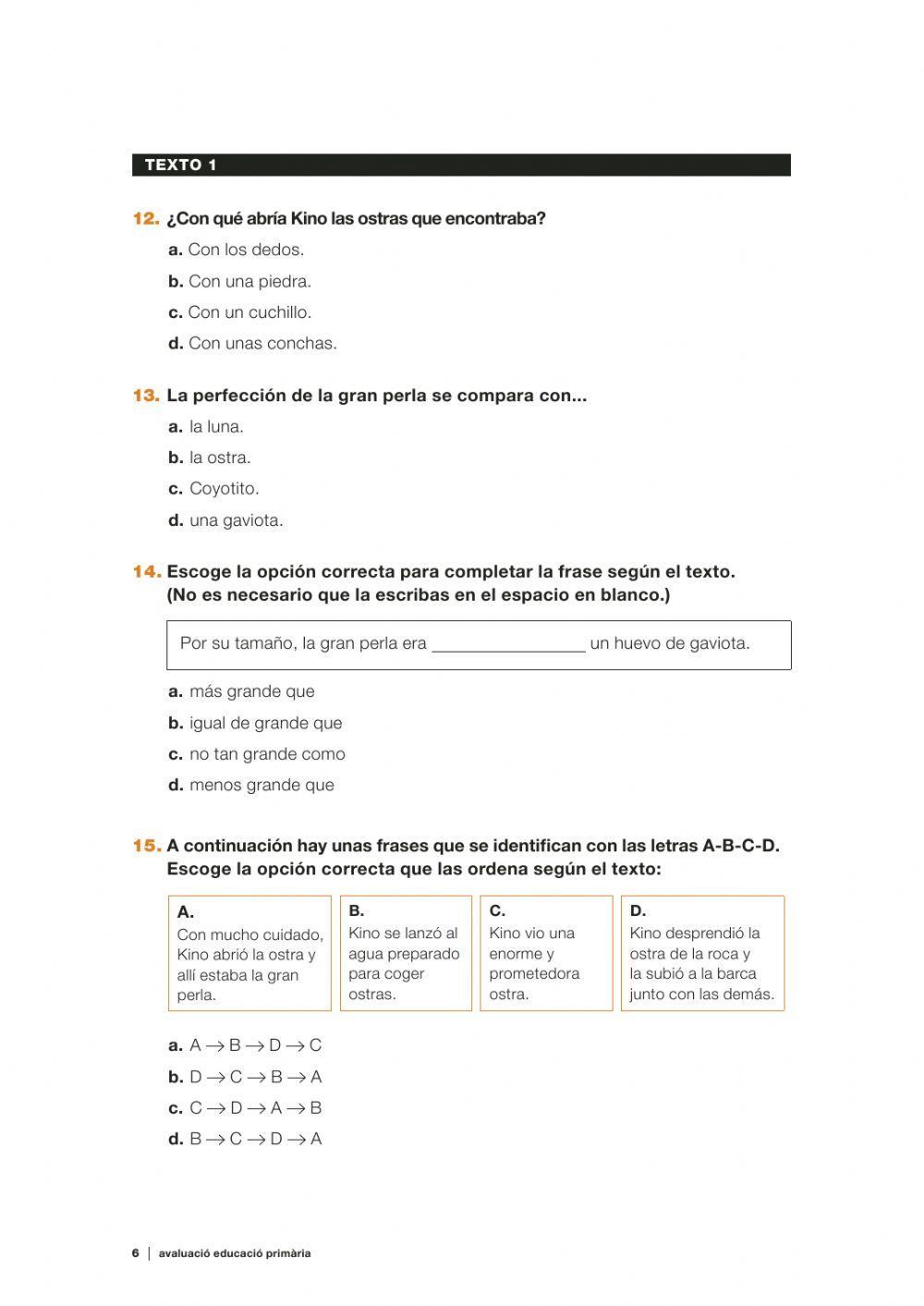 COMPRENSIÓN LECTORA -EL BUSCADOR DE PERLAS-