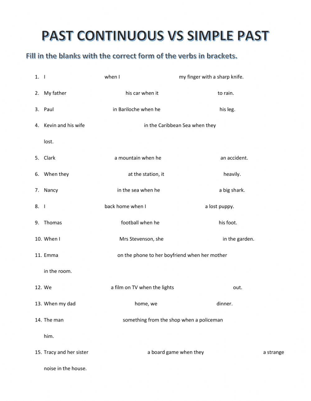 Past Continuous vs Simple Past