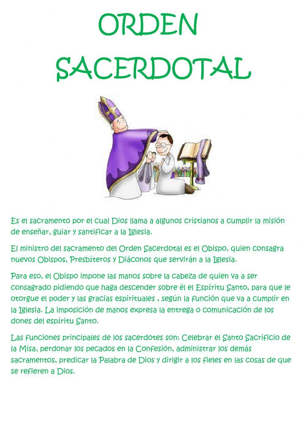 Orden Sacerdotal Orden Sacerdotal
