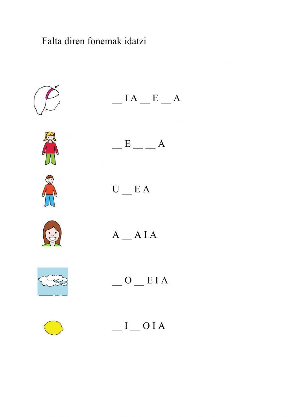 Bete hitzak landutako kontsonanteekin