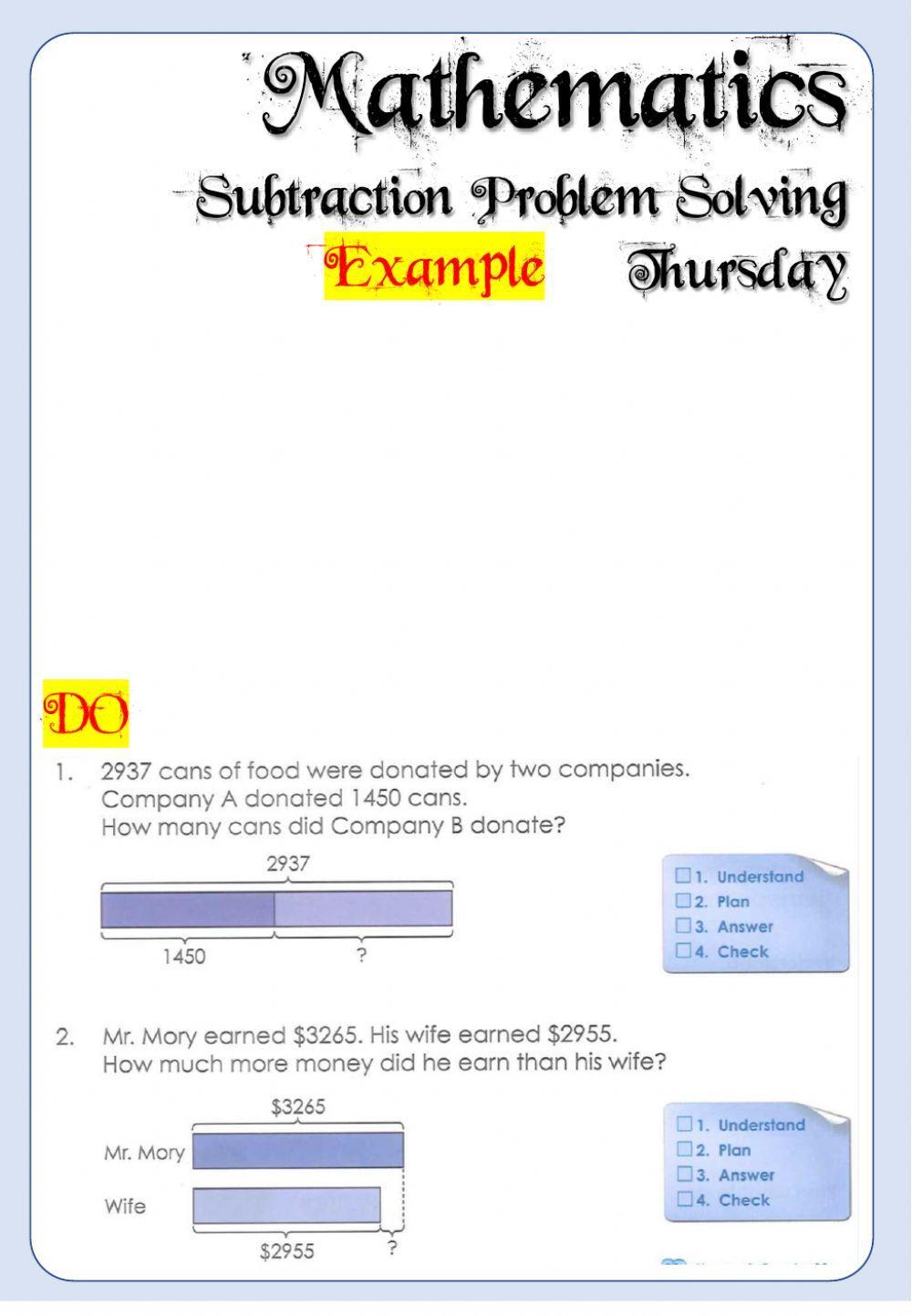 Week 20 - Thursday - Maths 4 and 5
