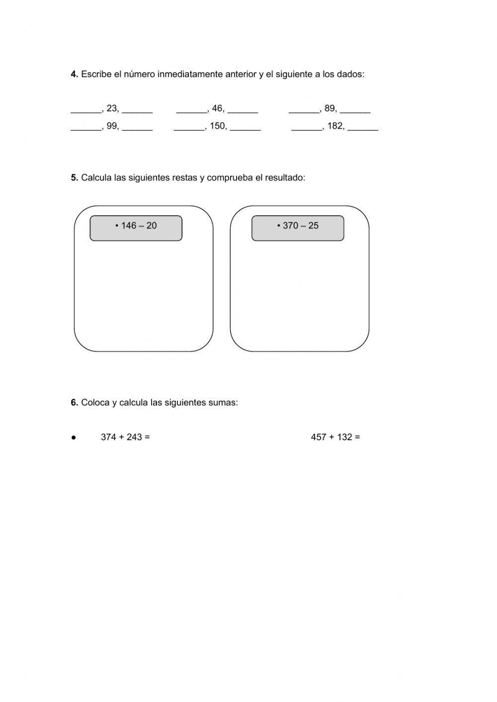 Evaluación Inicial Matemáticas 3º Primaria