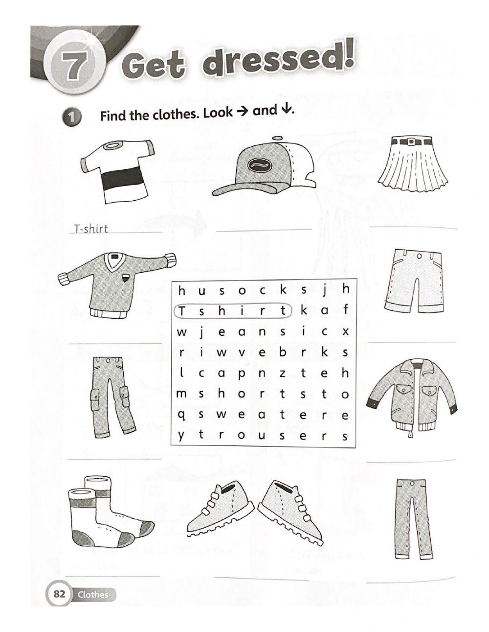 Get dressed crossword puzzle online exercise for Live Worksheets