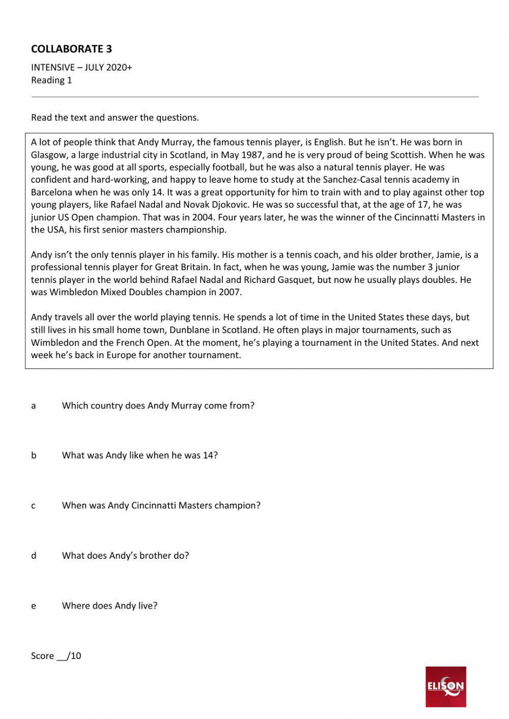 Col3 - intensive - reading 1