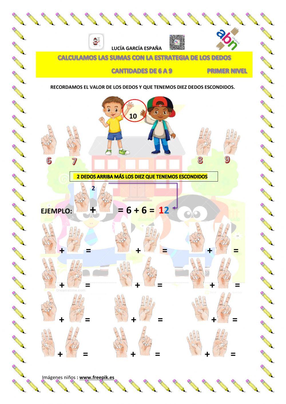 Sumamos con la estrategia de los dedos