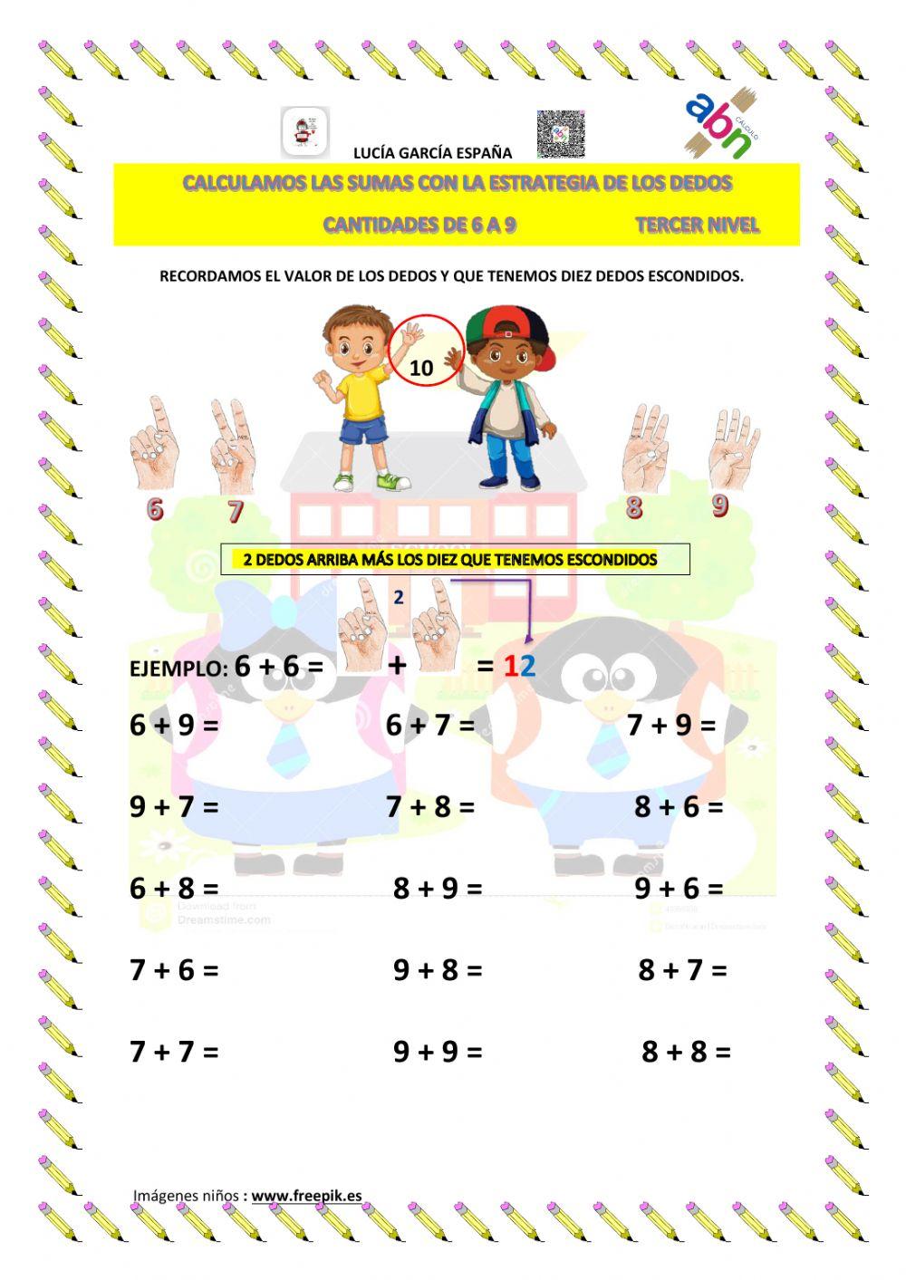Sumamos con la estrategia de los dedos