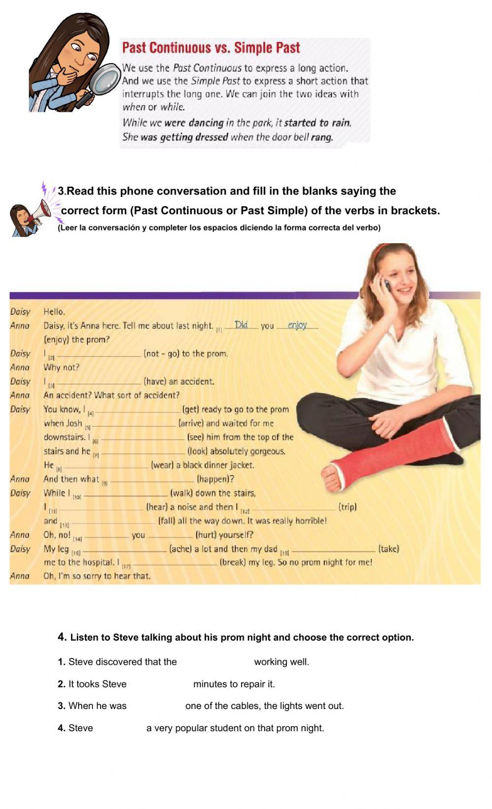 Past continuous vs past simple