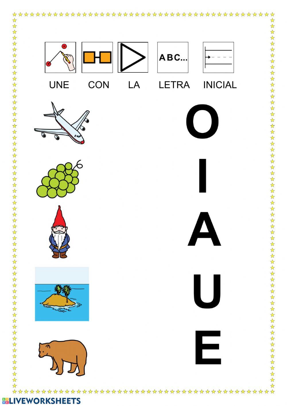 Une con su vocal inicial