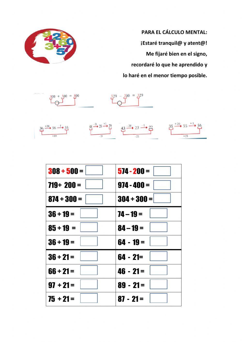 REPASO CÁLCULO MENTAL (Tercer Trimestre) 