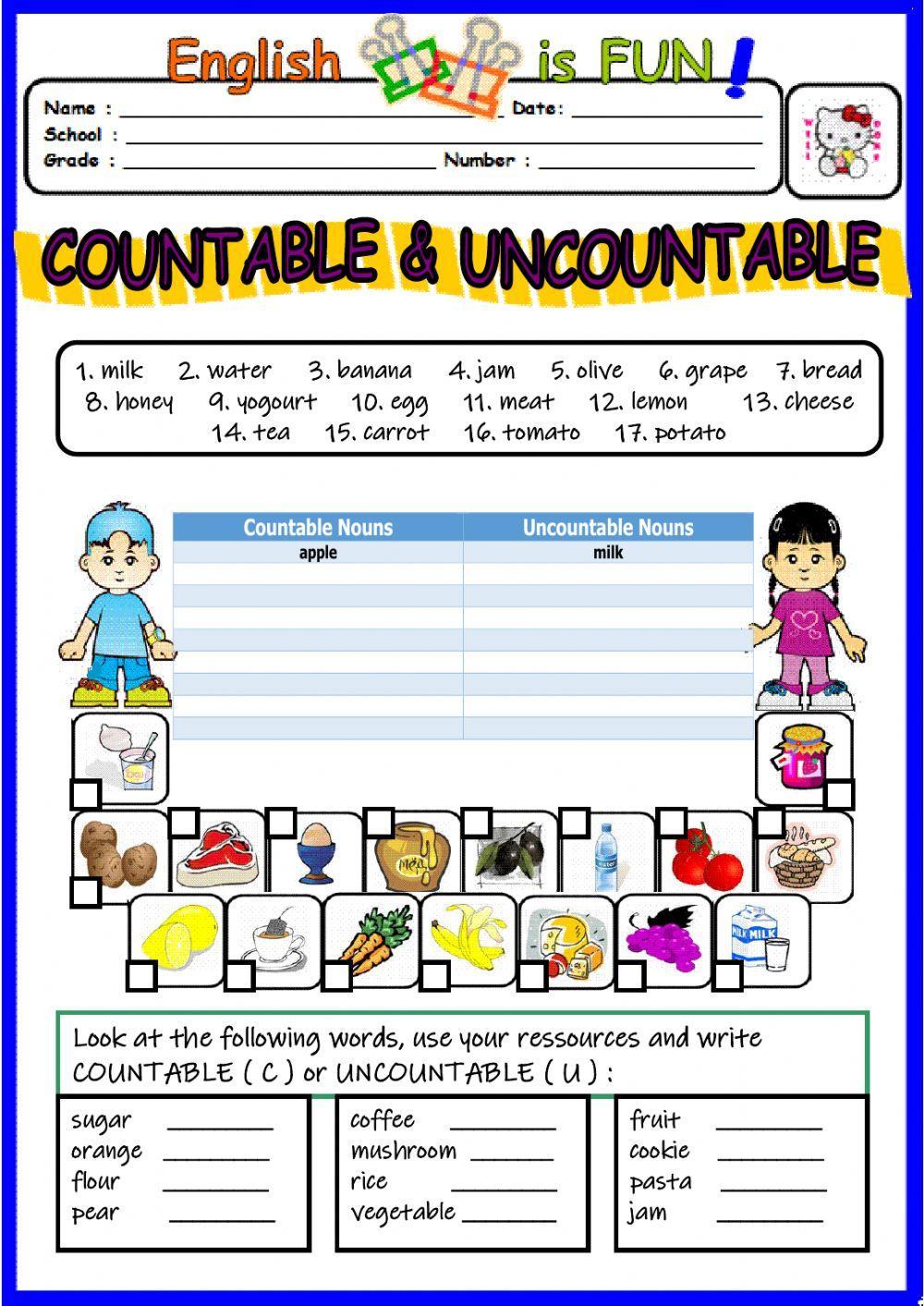 Countable & Uncountable Foods