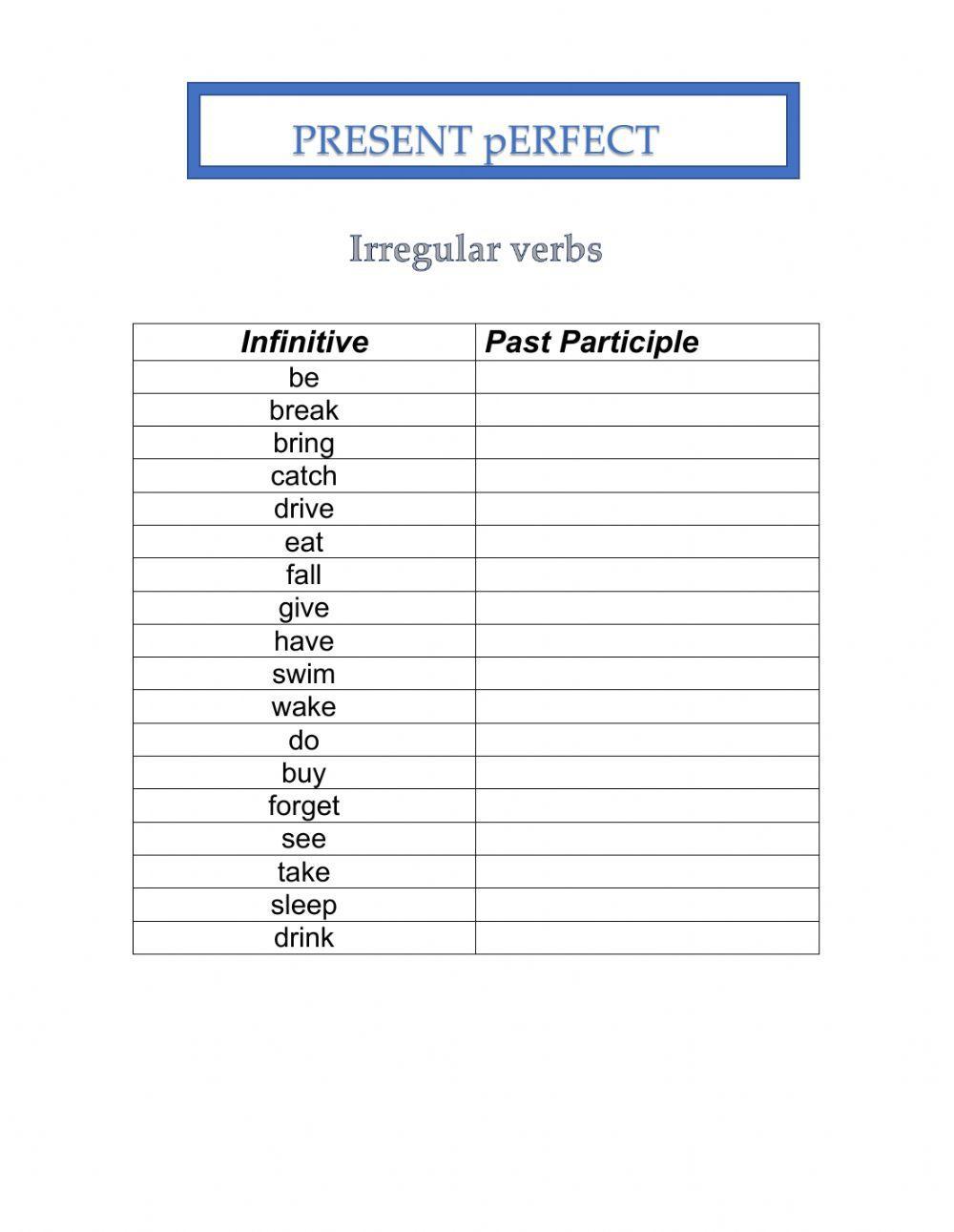 Irregular verbs
