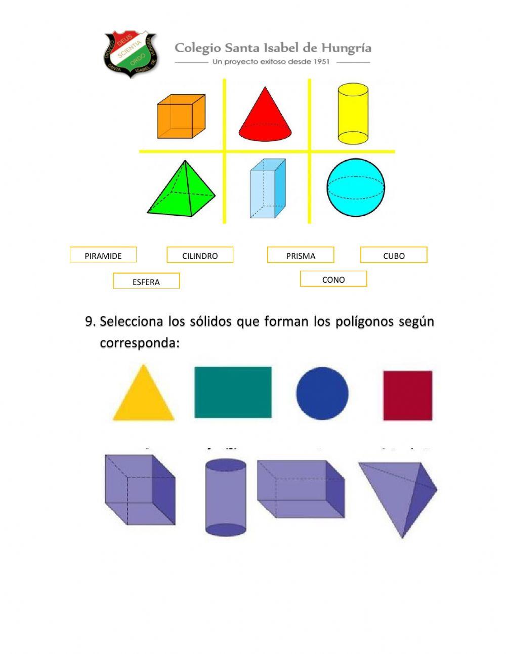 Polígonos y sólidos geométricos 3º