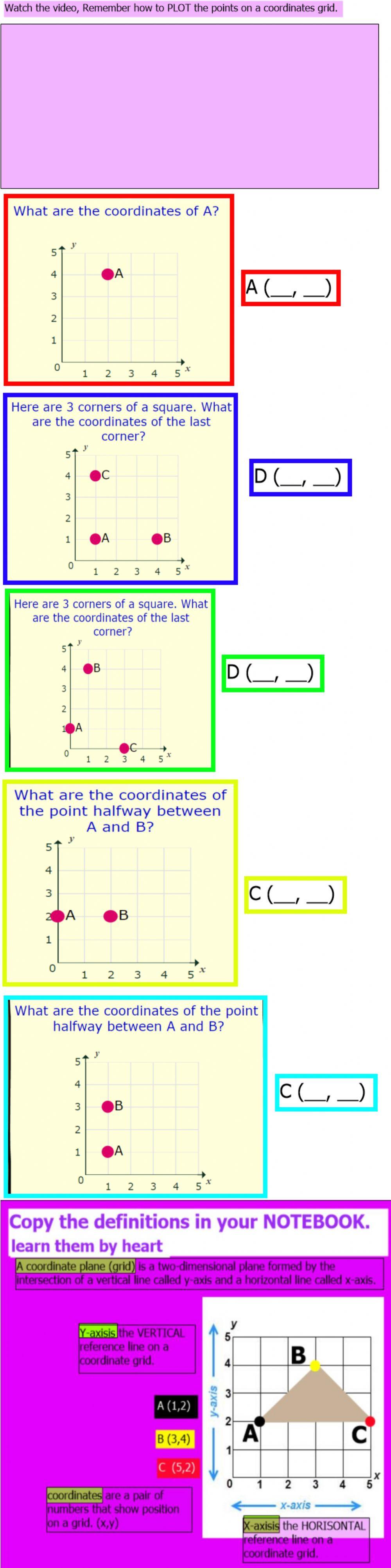 Coordinates grid Coordinates grid