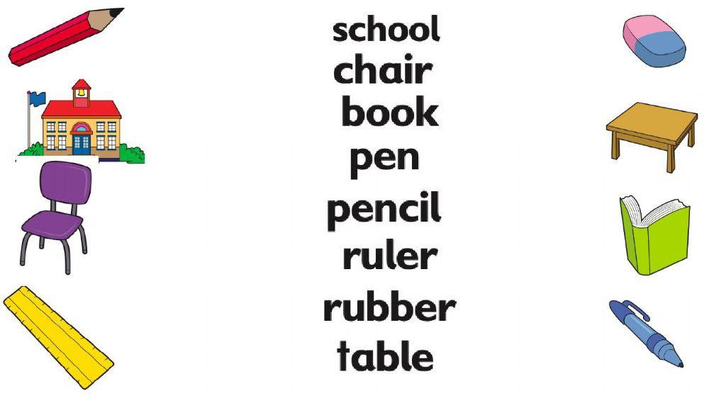 School Objects - match