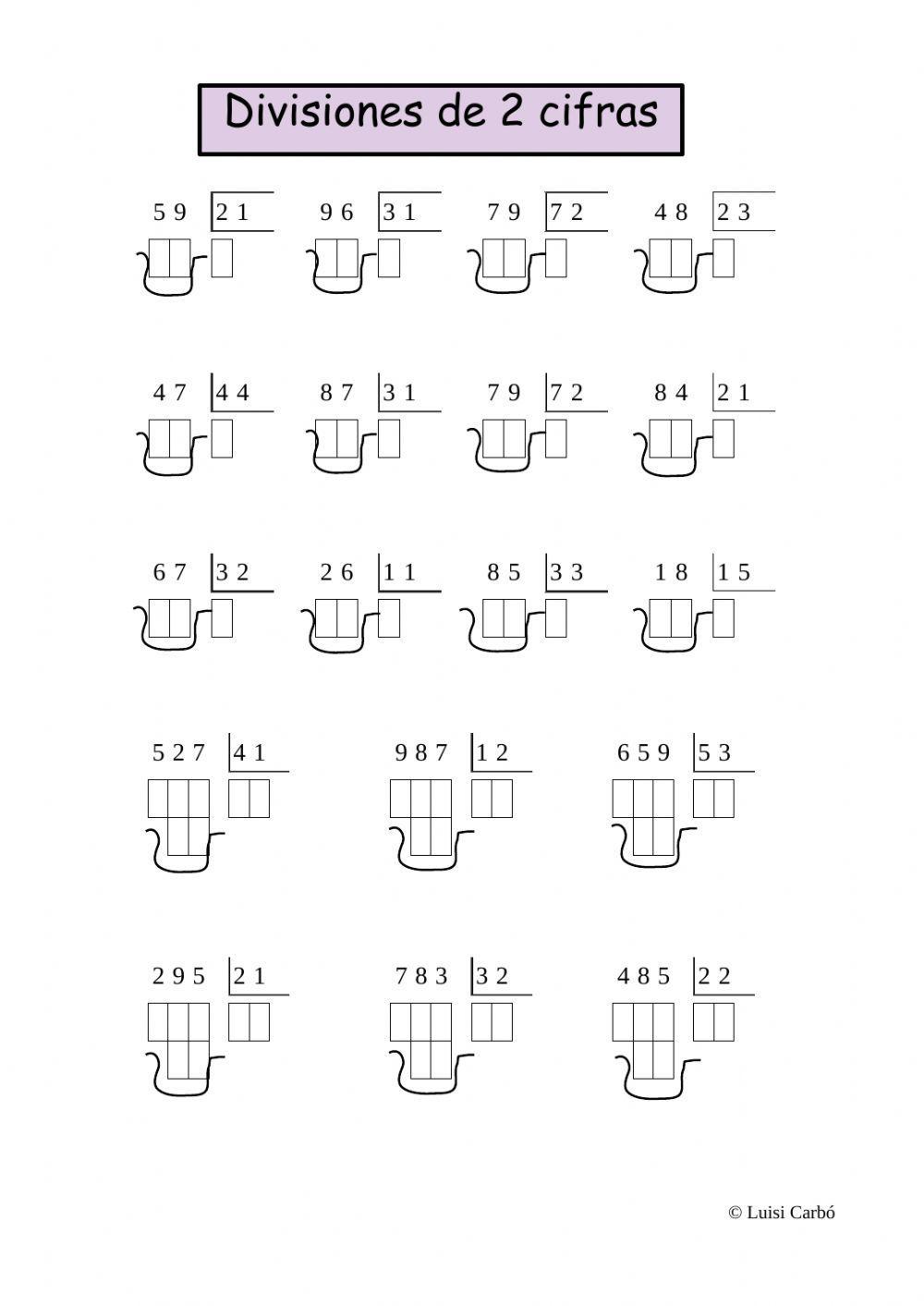 Divisiones de dos cifras 1