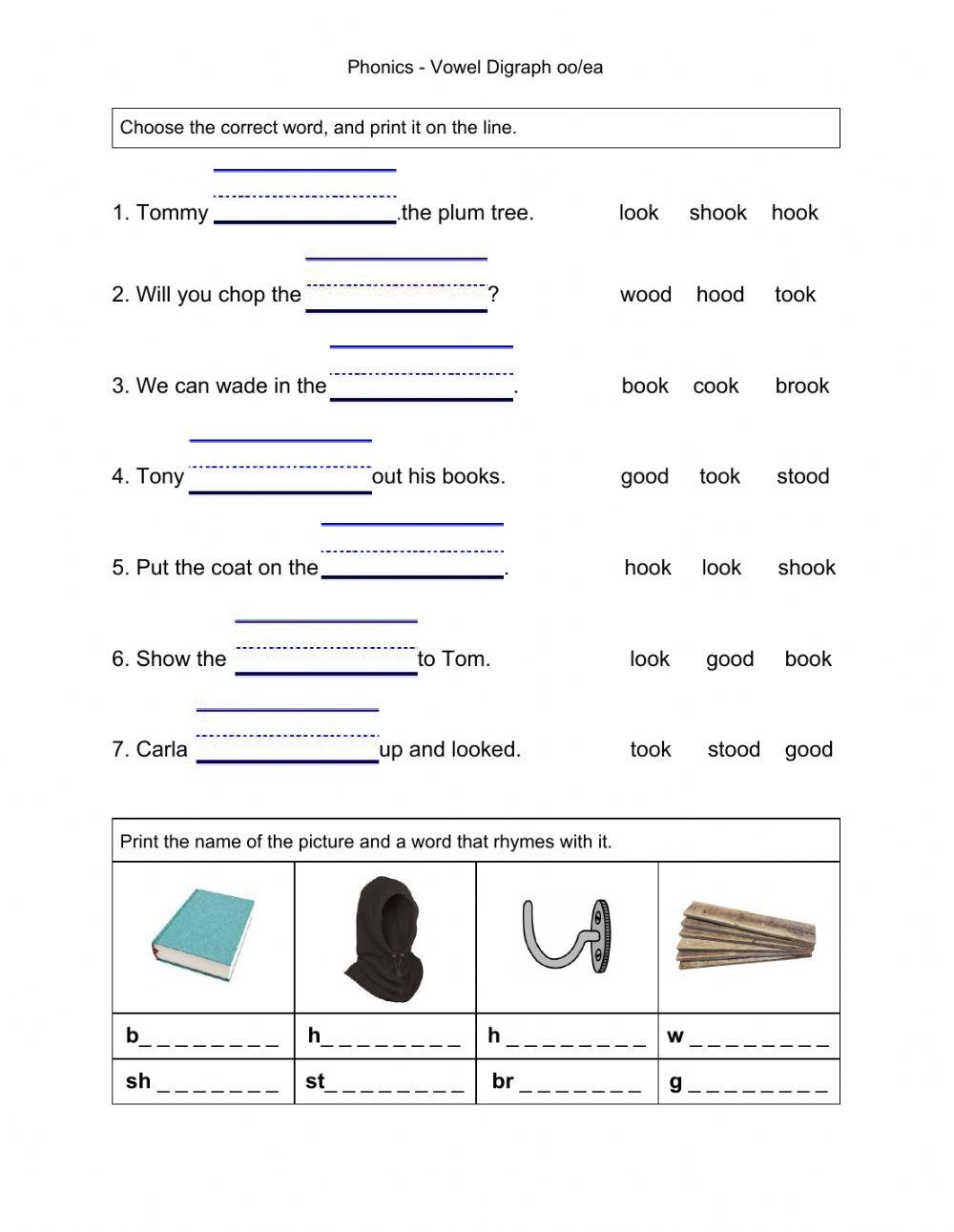 Phonics - Vowel Digraphs oo-ea Phonics - Vowel Digraphs oo-ea
