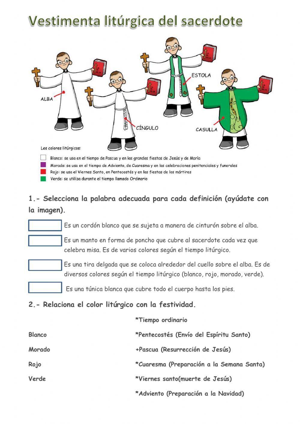 Liturgia:vestimenta,objetos y libros