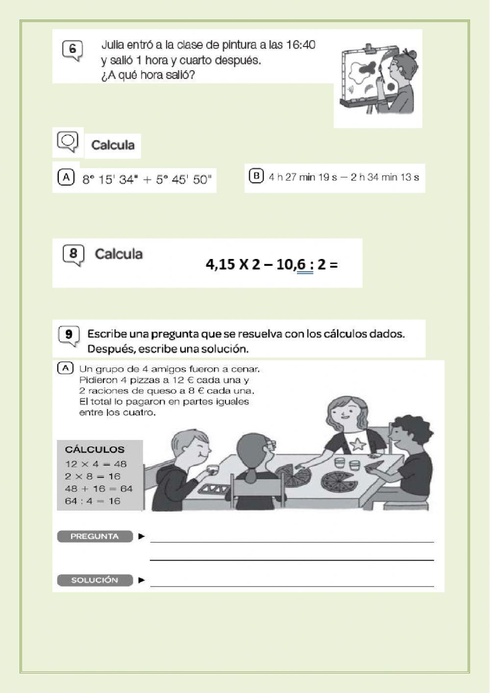 Estimación de decimales y sistema sexagesimal