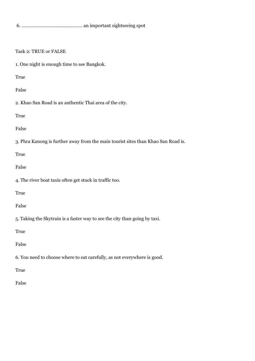 Reading comprehension 4º eso