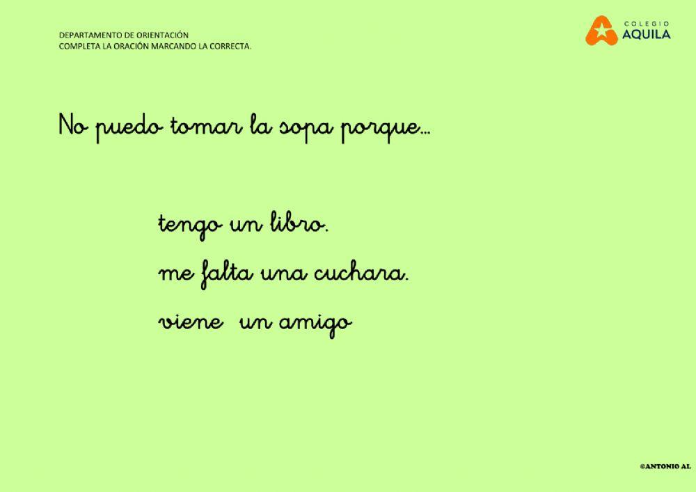 Completa las oraciones