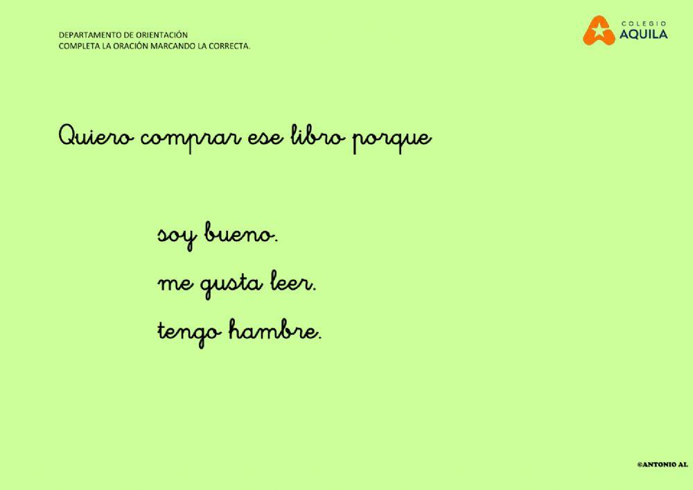 Completa las oraciones