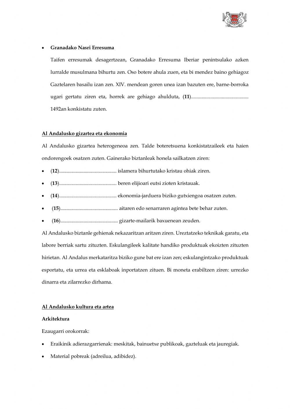 (DBH 2) Al Andalus laburpena