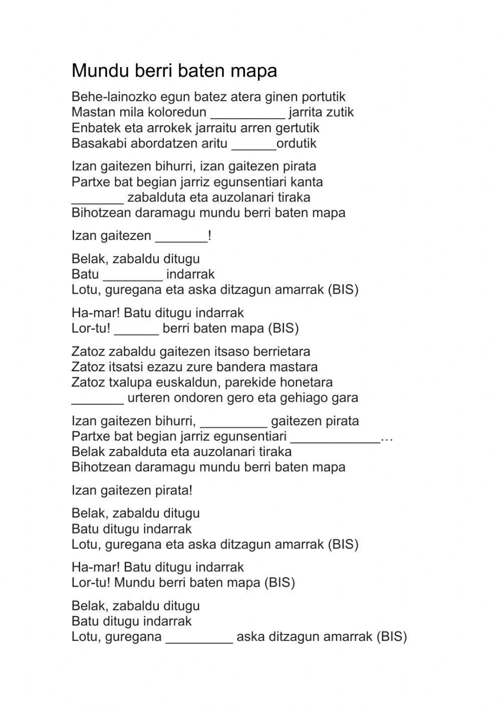 Mundu berri baten mapa Mundu berri baten mapa