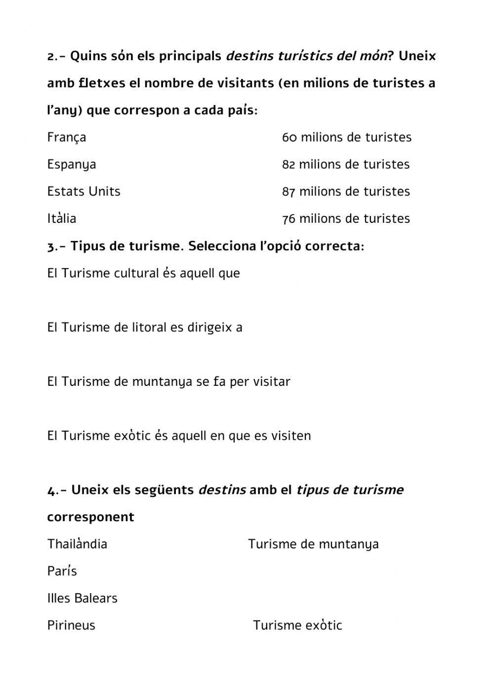 El turisme a dins el sector terciari
