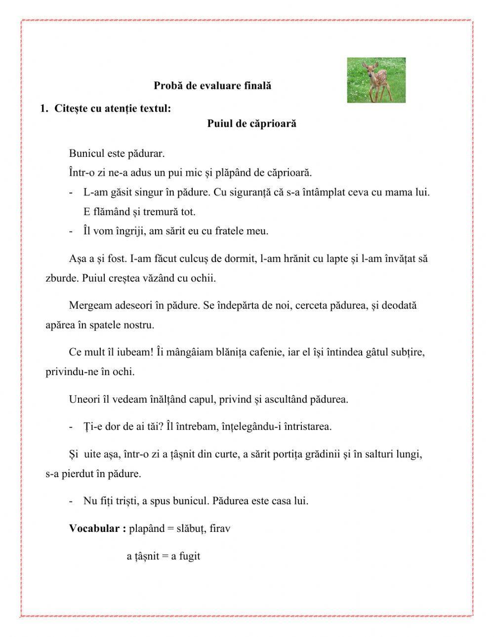 Test de evaluare CLR