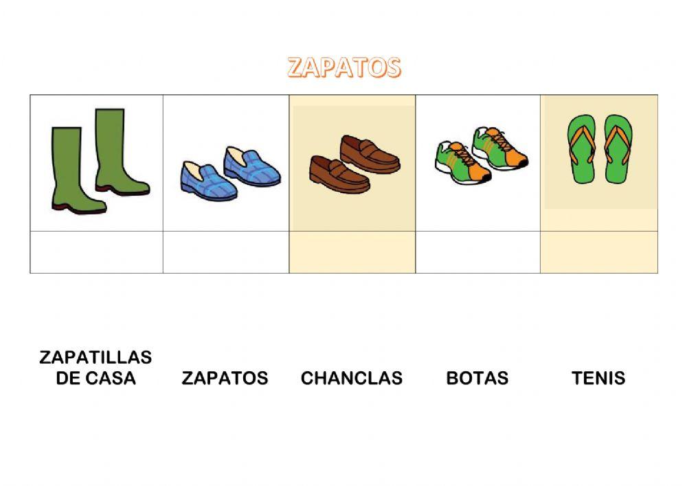 Vocabulario ropa sin apoyo