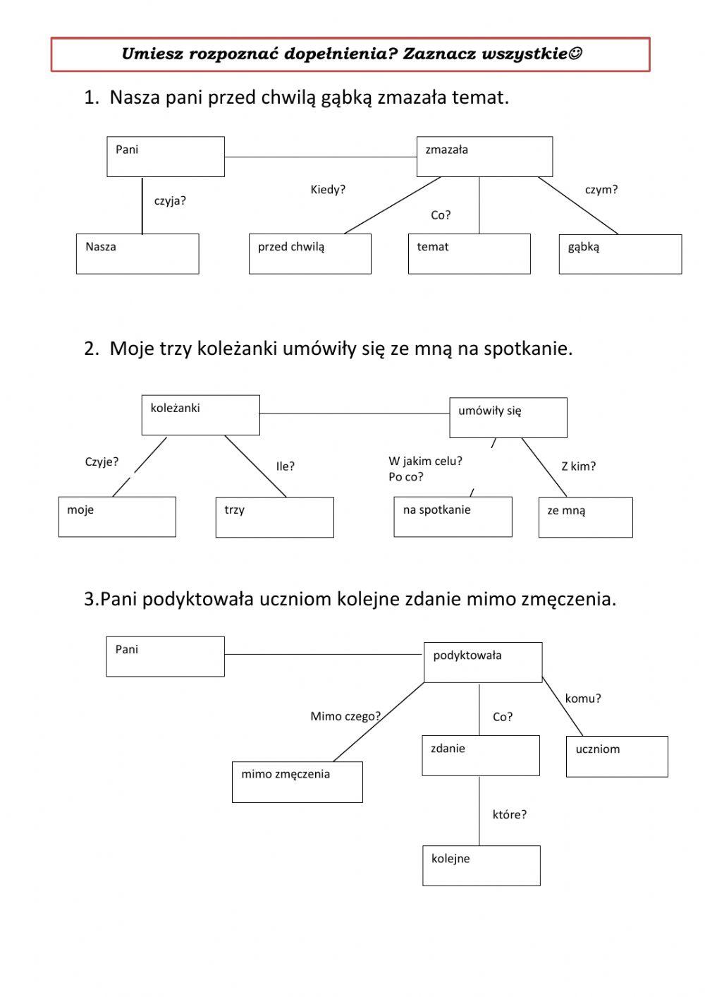 Wskazywanie dopełnień