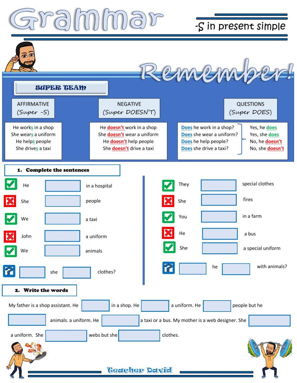 Present Simple Online Exercise For 4 Live Worksheets Present Simple Online Exercise For 4 Live Worksheets