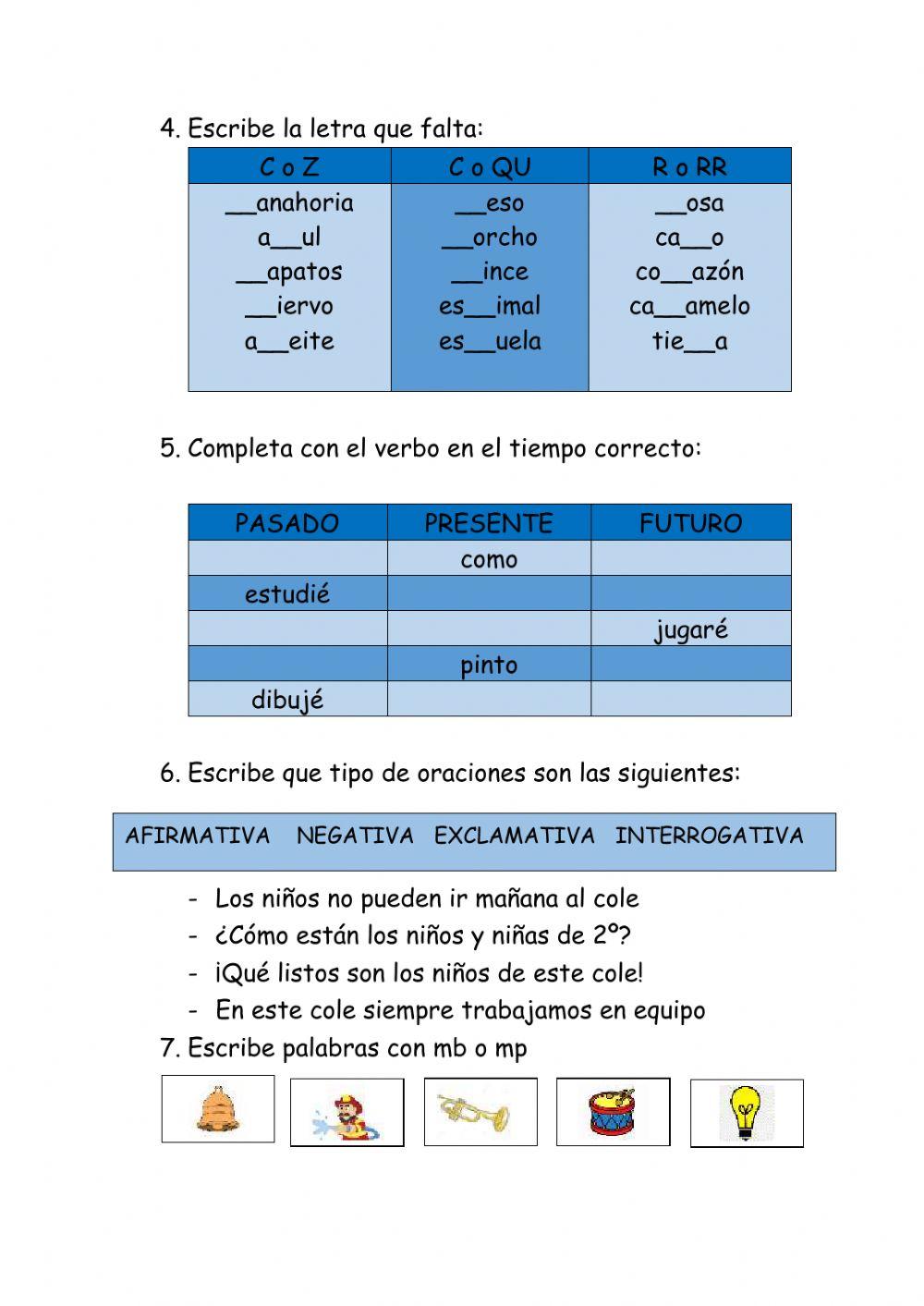 Repaso lengua 2º primaria