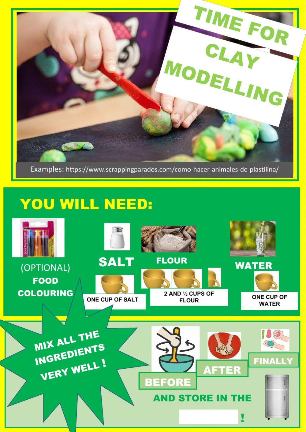 Clay modelling worksheet Live Worksheets