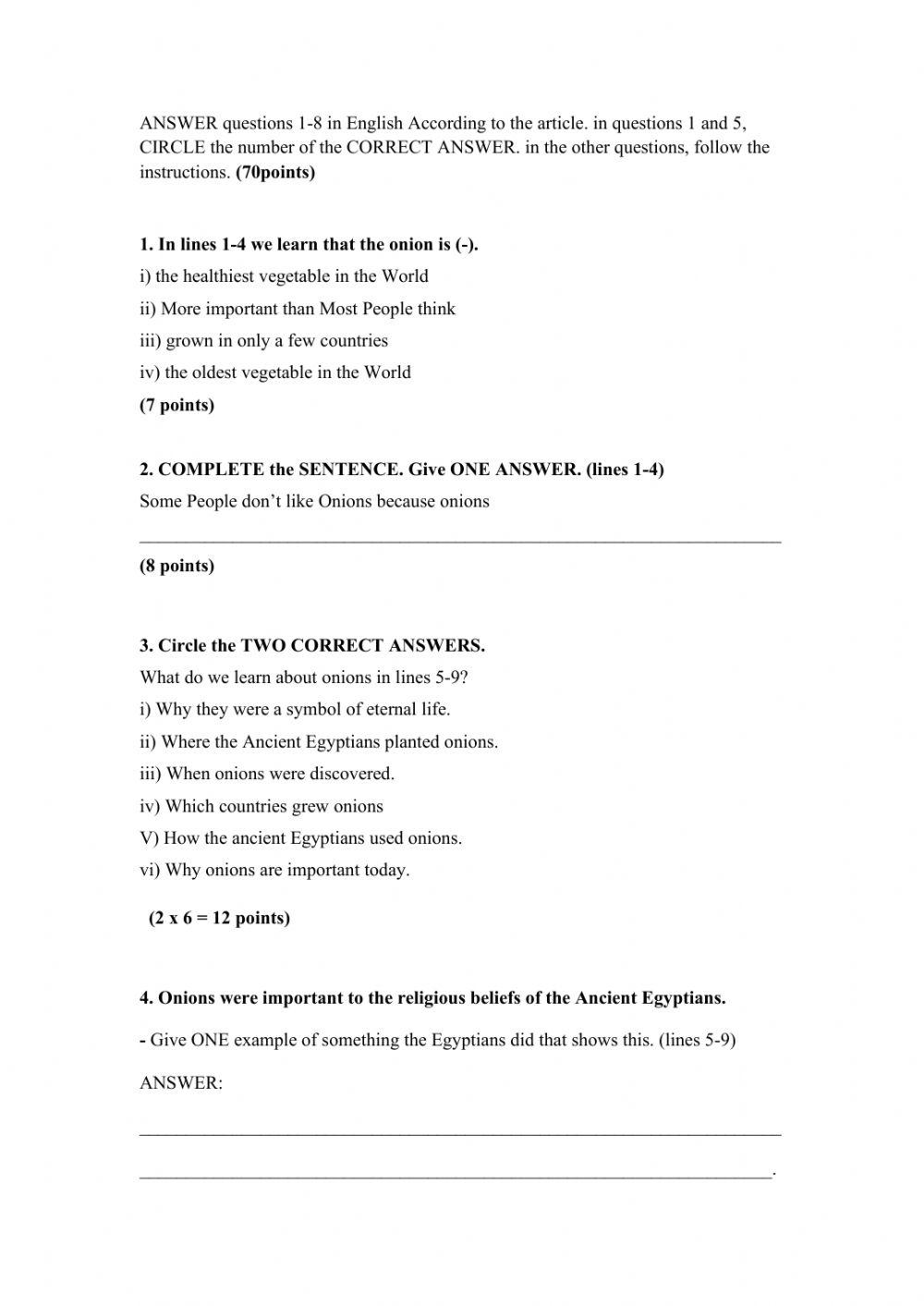 An ordinary vegetable