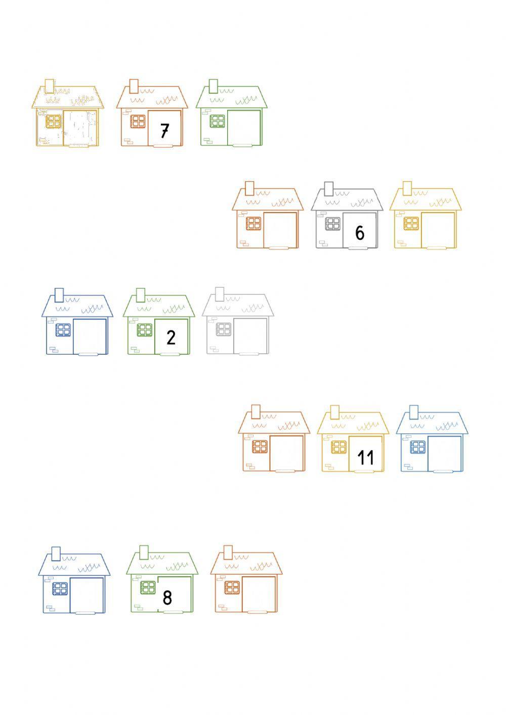 Números vecinos del 1- 15