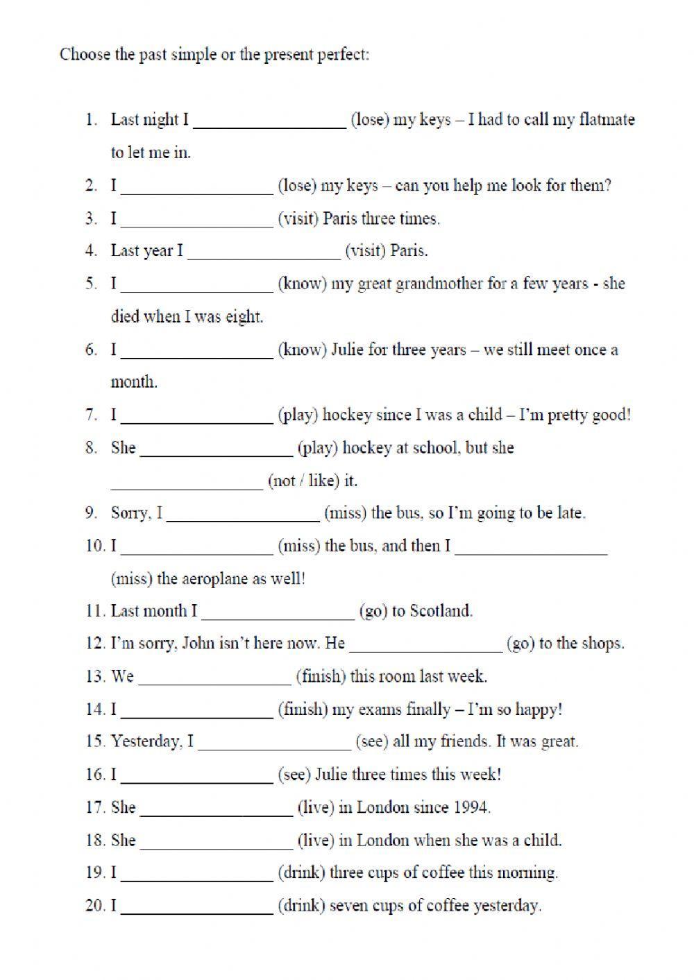 Present perfect and past simple