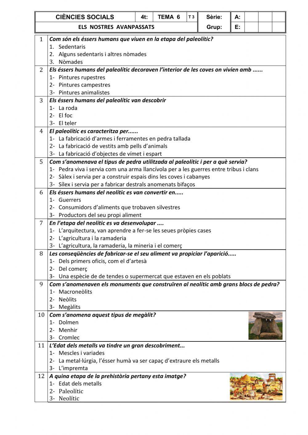 Tema 6. els nostres avanpassats