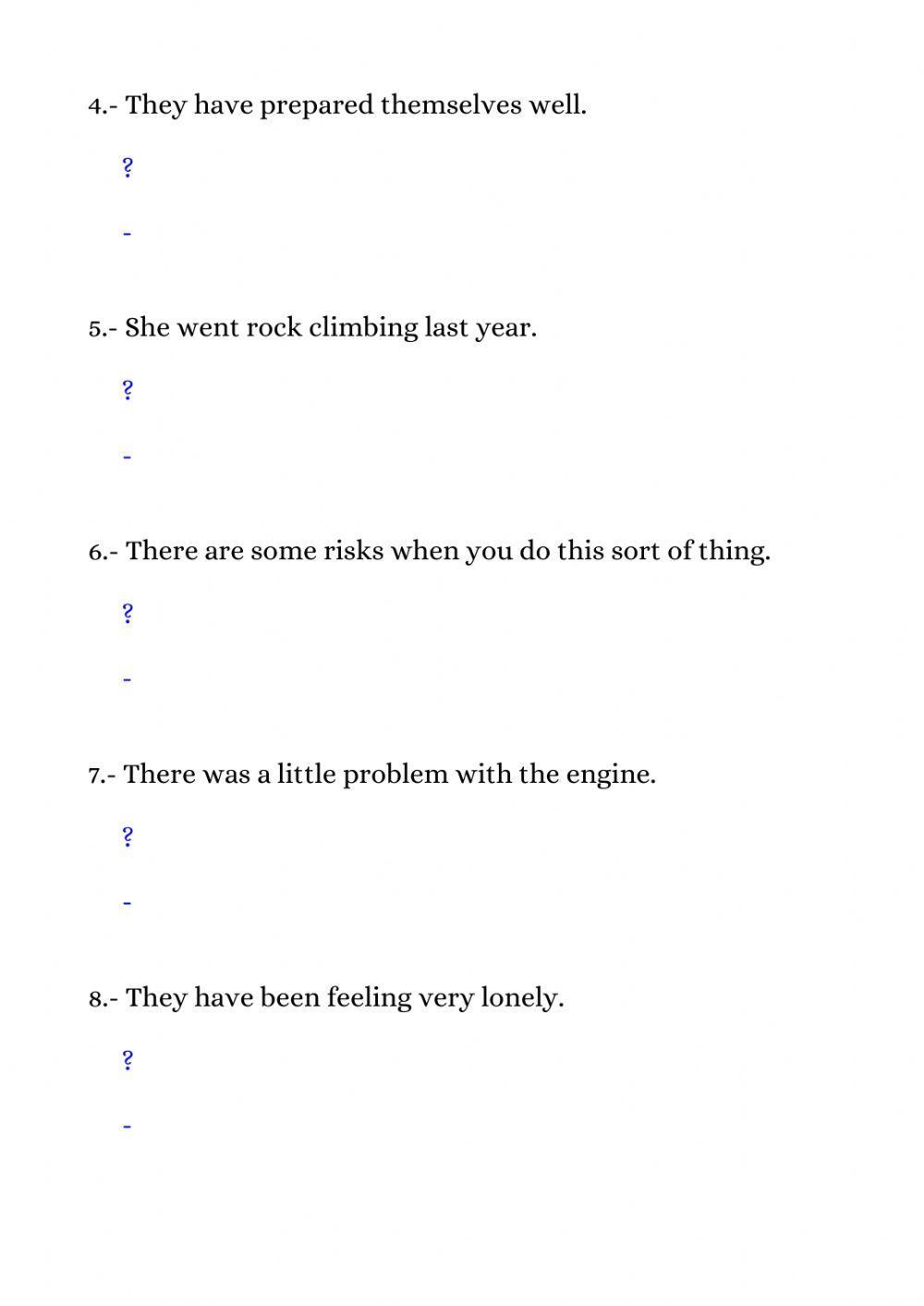 Year 10 summer review work - part 2 - yes-no questions and negatives