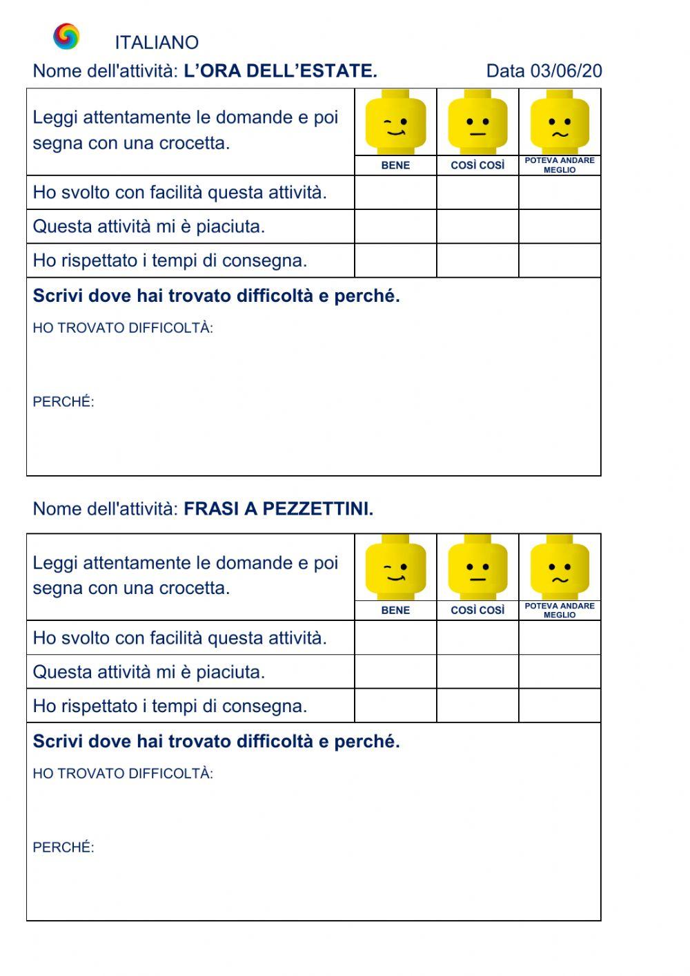 Questionario di autovalutazione