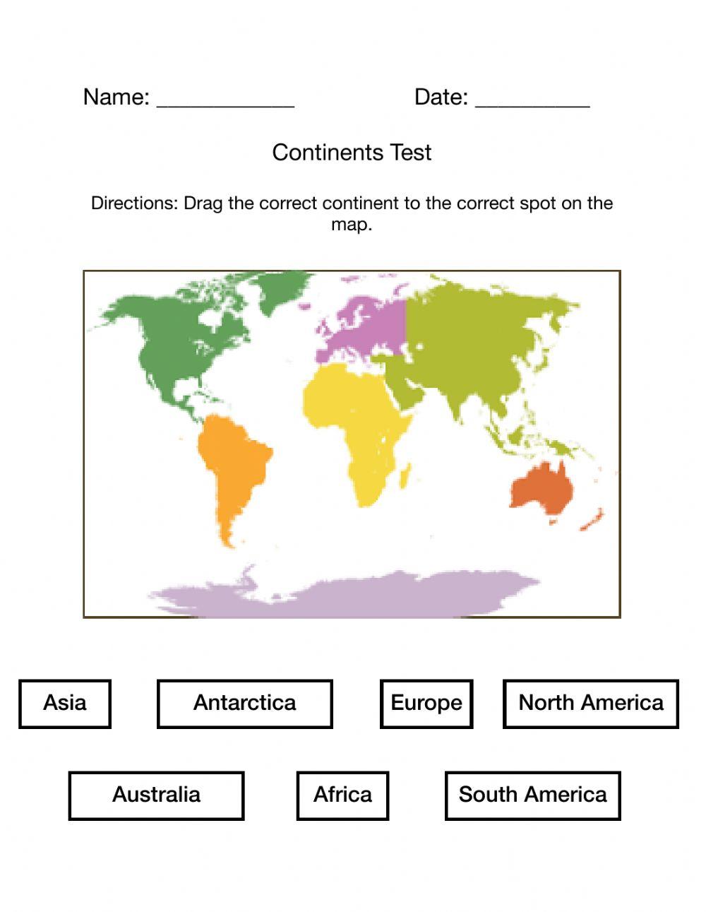 Continents Test