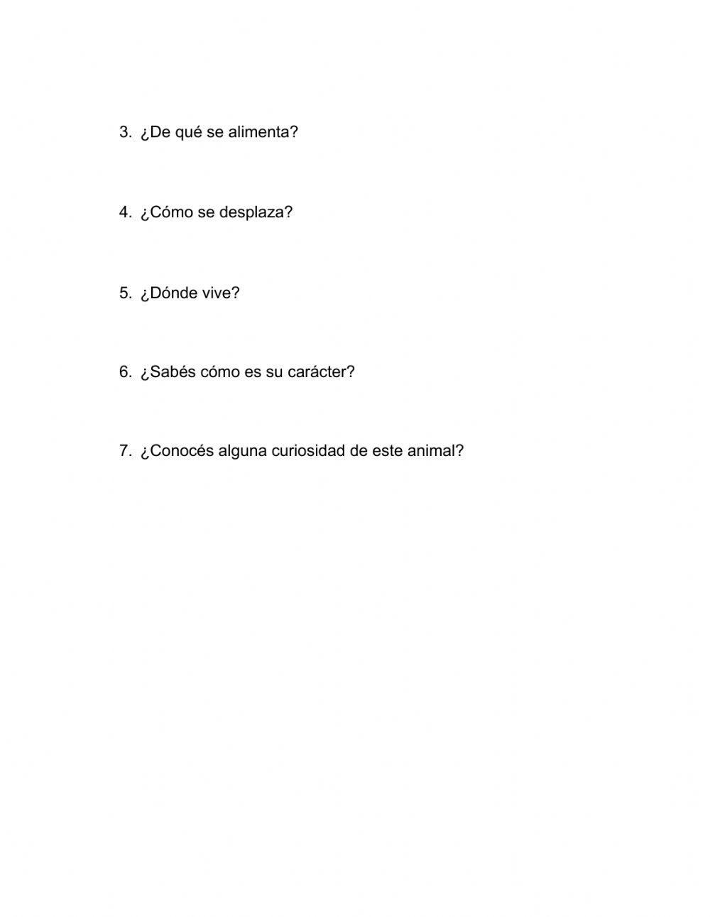 Descripción de Animales