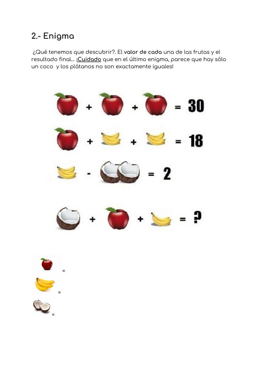 Sudokus enigmas y percepción worksheet Live Worksheets