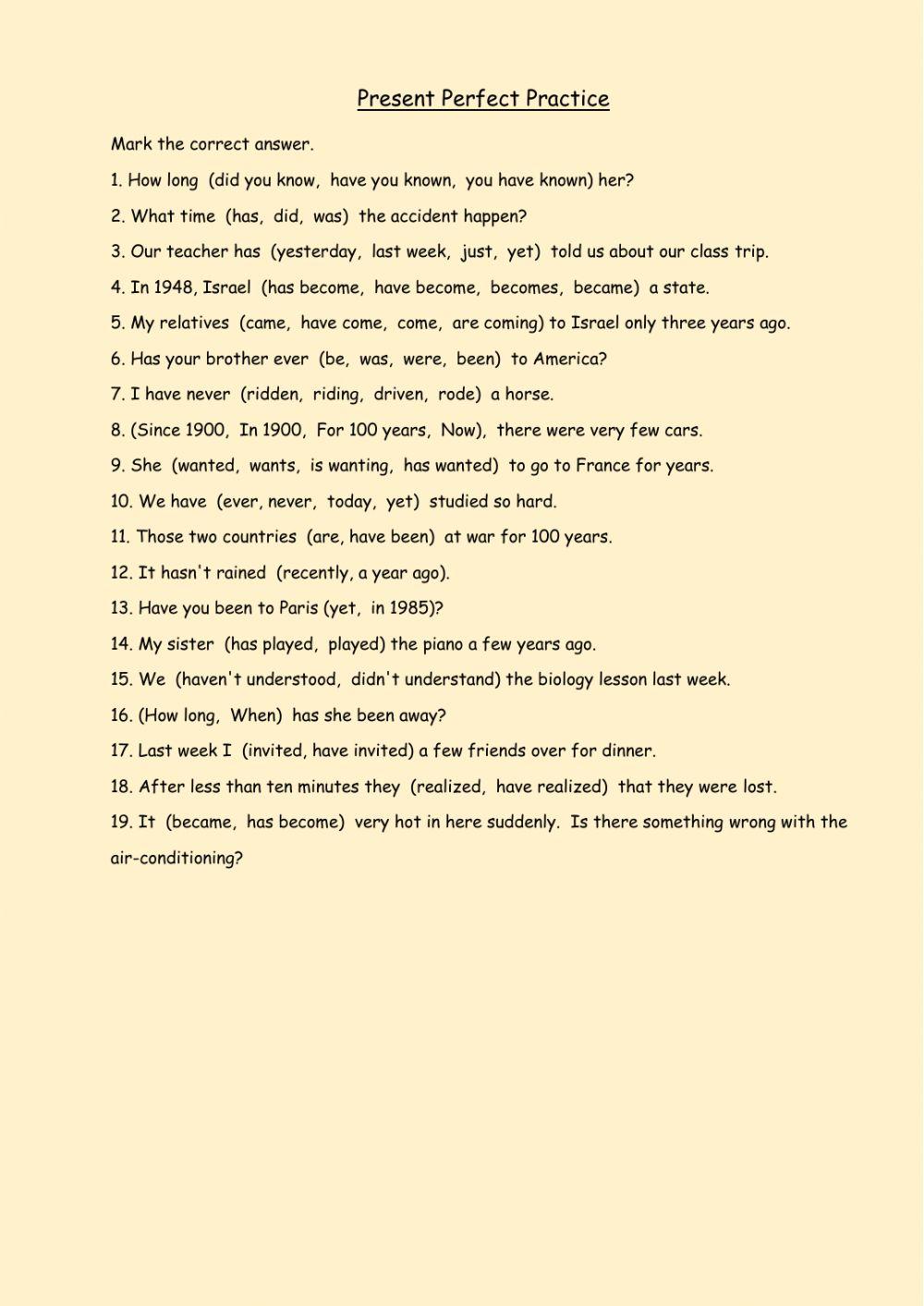 Present perfect-past simple