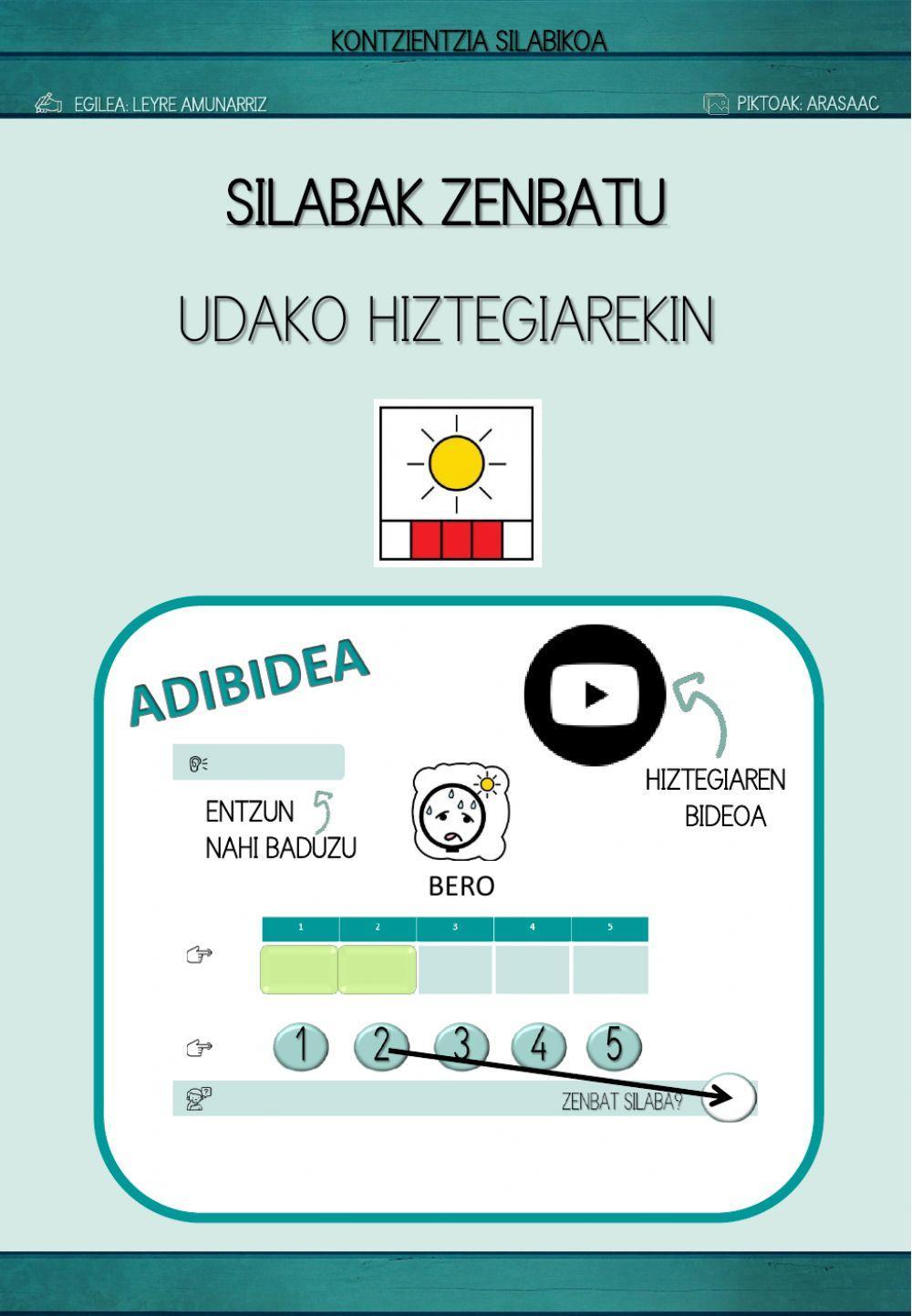 SILABAK ZENBATU (Udako hiztegia, bideoa eta audioarekin)